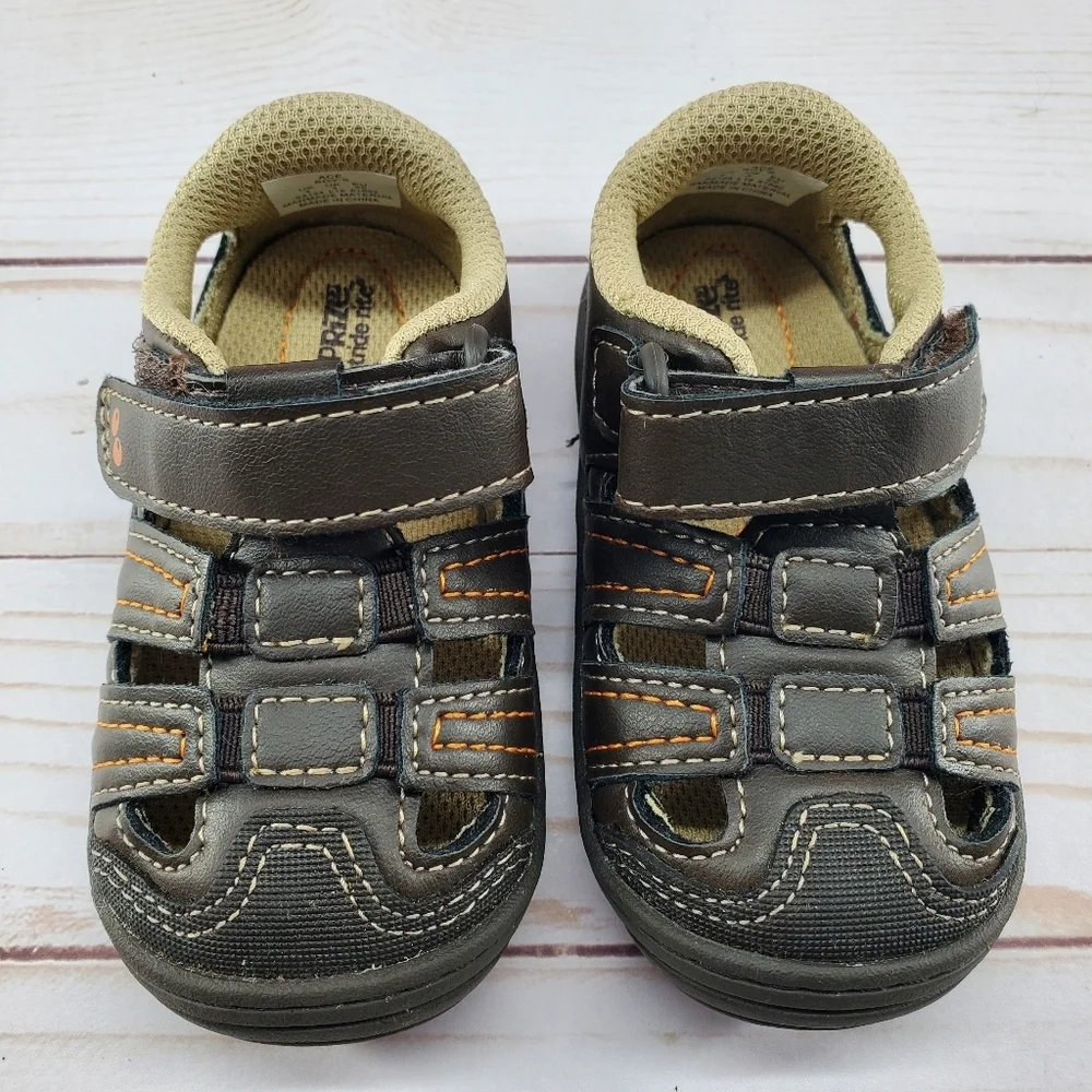 Stride Rite‎ Surprize Baby Toddler Boys Brown Sandals Size 4 Ace